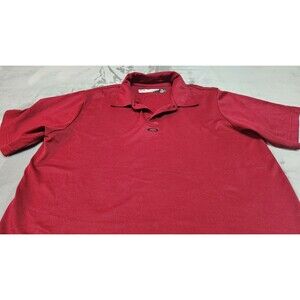 Oakley Mens Large Red Athletic Golf Performance Polo Shirt